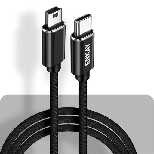 ENKAY USB C / Type-C to Mini USB 2.0 Charging Cord Support Sync Data Cable Length:1m - Black - 1