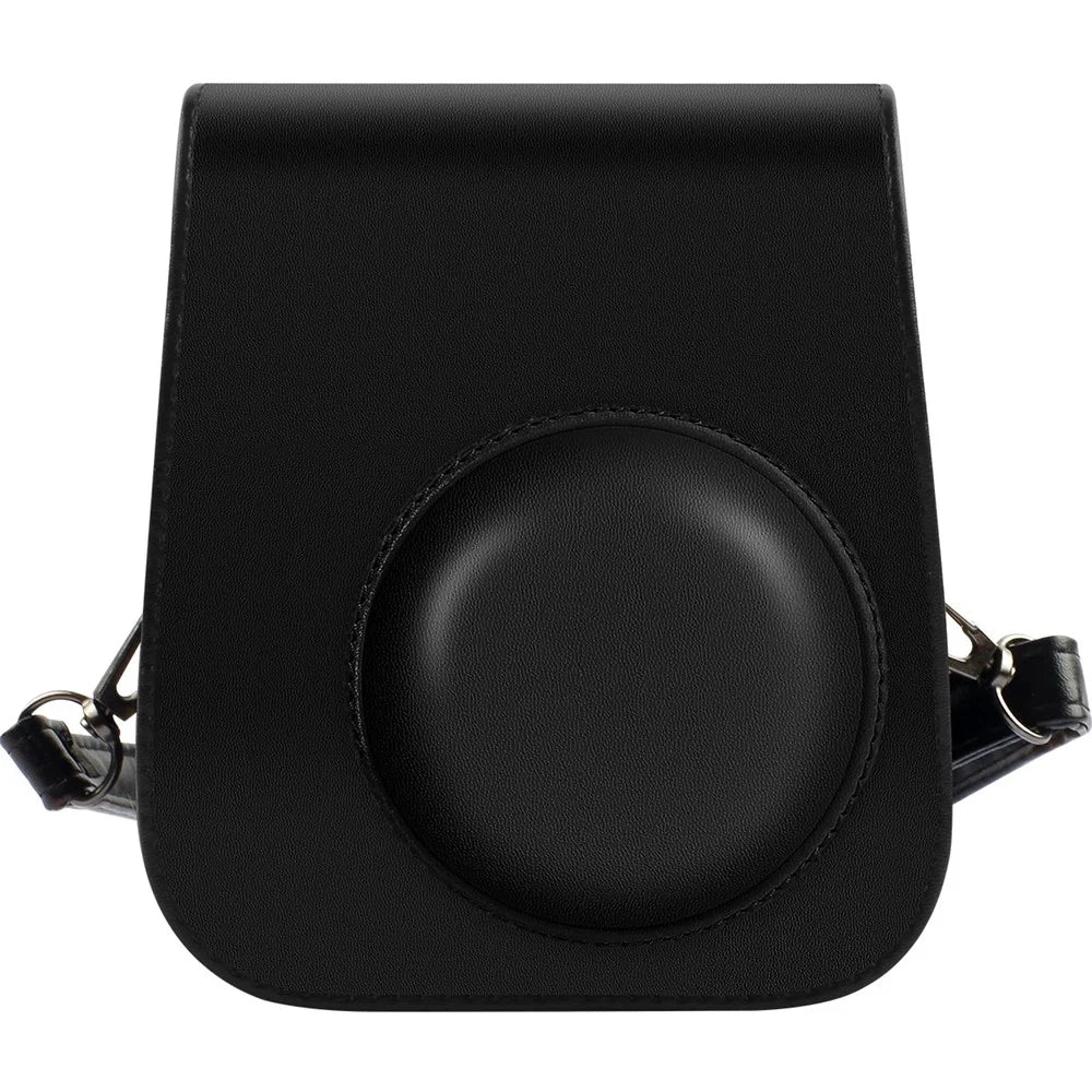 Leather Bag Protective Case with Removable Adjustable Strap for Fujifilm Instax Mini 11 Instant Camera - Black - 1
