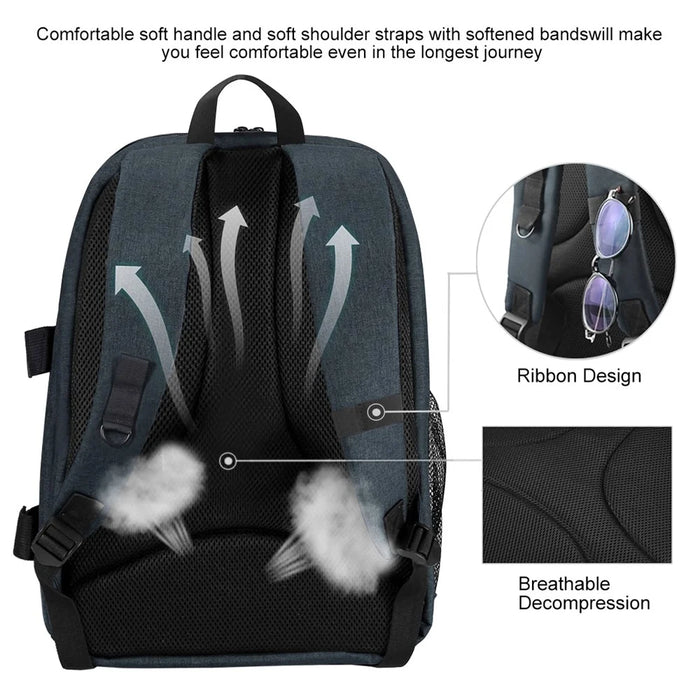 PULUZ PU5011 Portable Waterproof Scratch-proof Backpack Camera Carrying Bag - Grey - 4