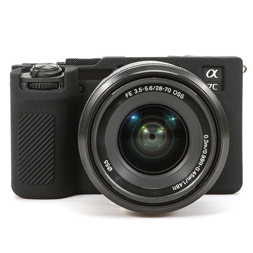 For Sony A7C II / A7CR Textured Case Anti-Scratch Silicone Cover Camera Sleeve - Black - 1