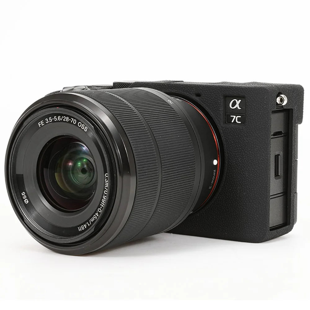 For Sony A7C II / A7CR Textured Case Anti-Scratch Silicone Cover Camera Sleeve - Black - 2