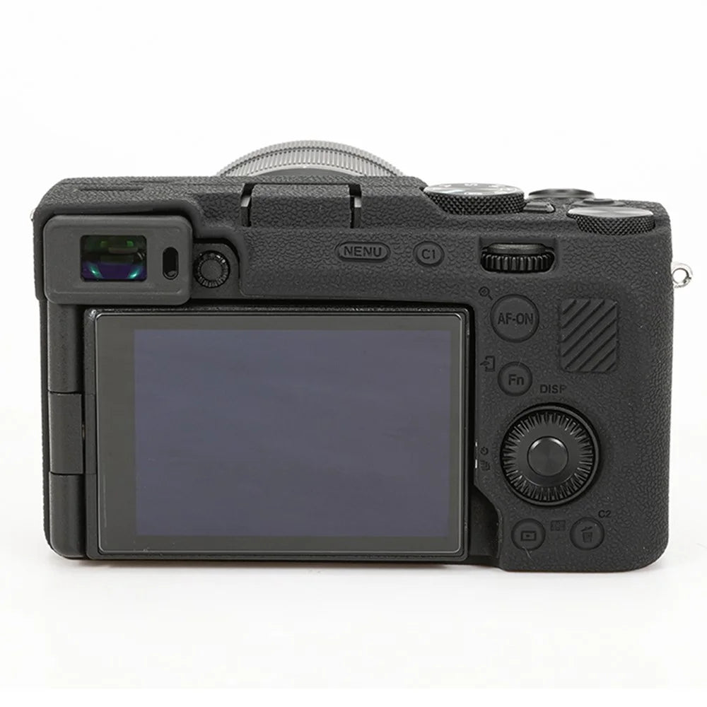 For Sony A7C II / A7CR Textured Case Anti-Scratch Silicone Cover Camera Sleeve - Black - 3