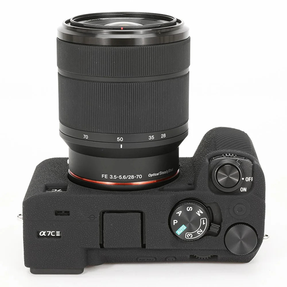 For Sony A7C II / A7CR Textured Case Anti-Scratch Silicone Cover Camera Sleeve - Black - 5
