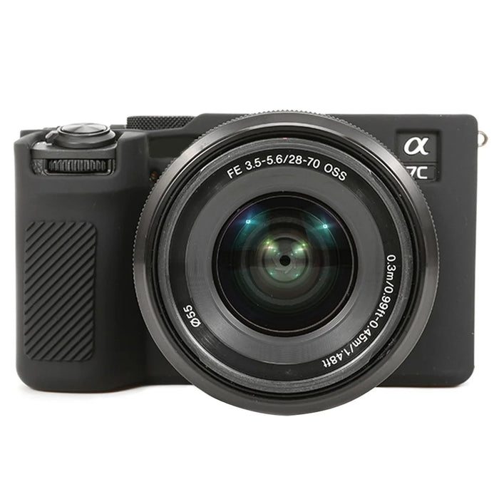 For Sony A7C II / A7CR Anti-Drop Camera Cover Glossy Silicone Protective Case - Black - 1
