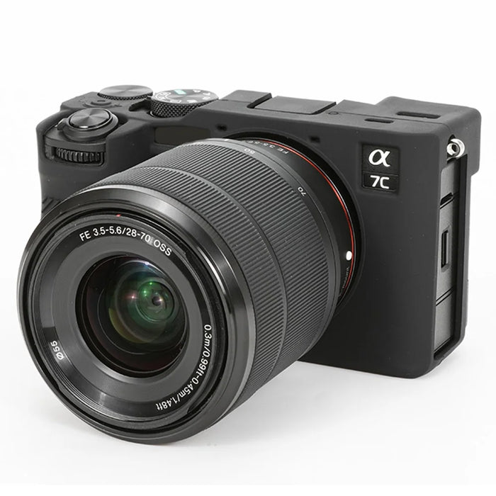 For Sony A7C II / A7CR Anti-Drop Camera Cover Glossy Silicone Protective Case - Black - 2