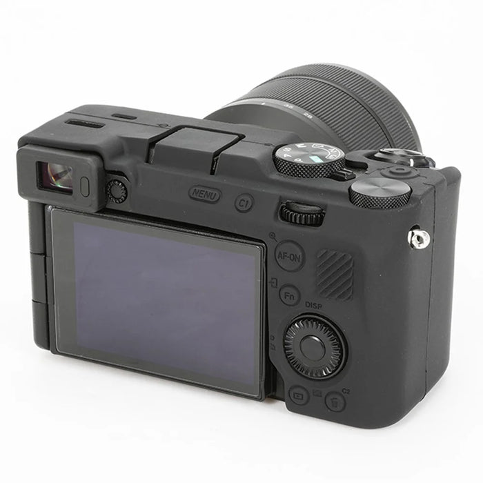 For Sony A7C II / A7CR Anti-Drop Camera Cover Glossy Silicone Protective Case - Black - 3