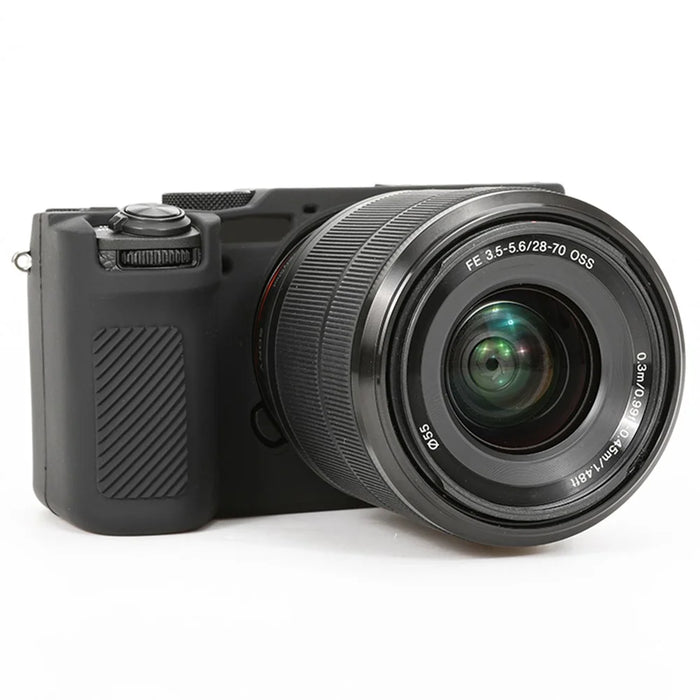 For Sony A7C II / A7CR Anti-Drop Camera Cover Glossy Silicone Protective Case - Black - 7