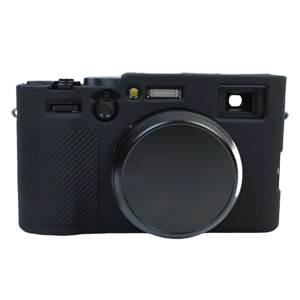For Fujifilm X100VI Soft Silicone Case Litchi Texture Camera Protective Sleeve - Black - 1