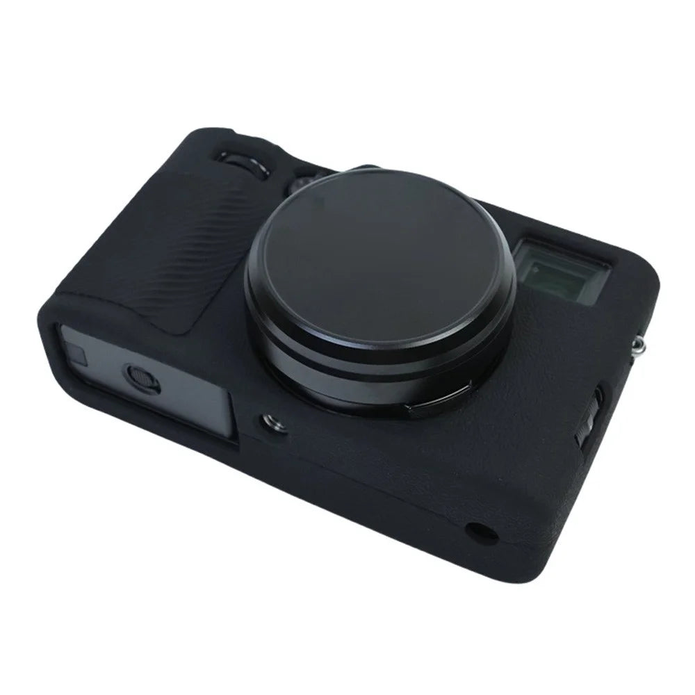 For Fujifilm X100VI Soft Silicone Case Litchi Texture Camera Protective Sleeve - Black - 3