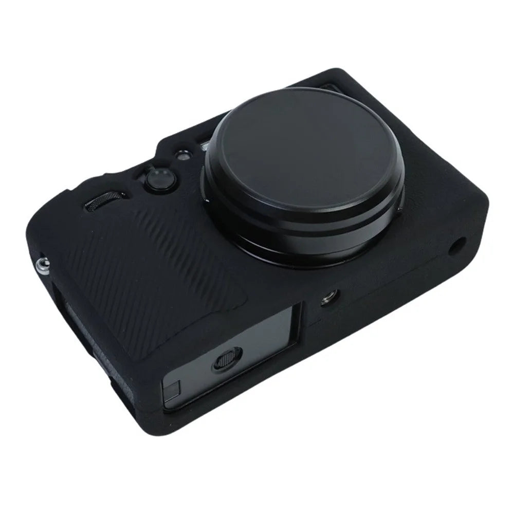 For Fujifilm X100VI Soft Silicone Case Litchi Texture Camera Protective Sleeve - Black - 4