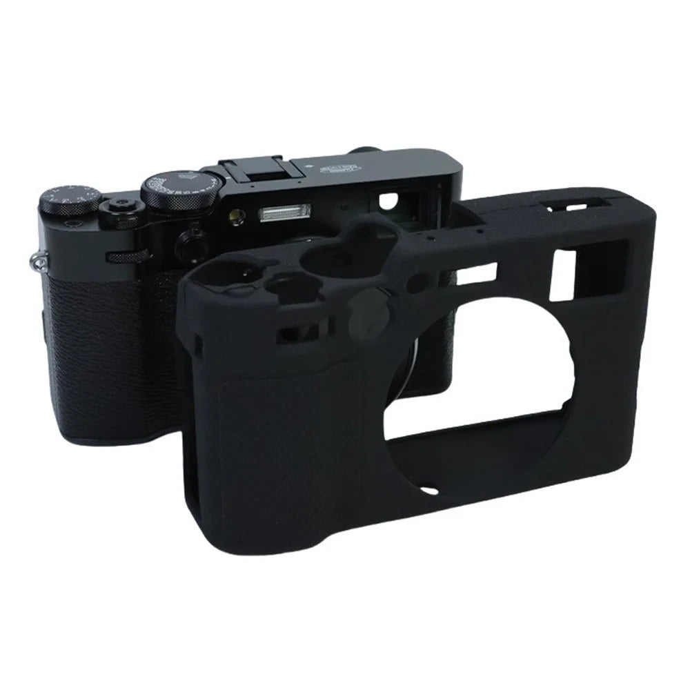For Fujifilm X100VI Soft Silicone Case Litchi Texture Camera Protective Sleeve - Black - 5