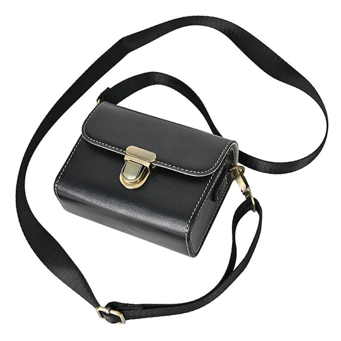 Carrying Case for Canon / Ricoh / Sony Camera Universal PU Leather Shoulder Bag - Black - 2