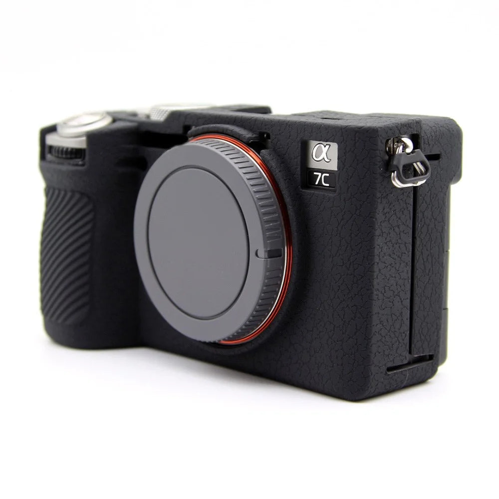 For Sony A7CR / A7C II Litchi Texture Silicone Protective Case Anti-Collision Camera Cover - Black - 4