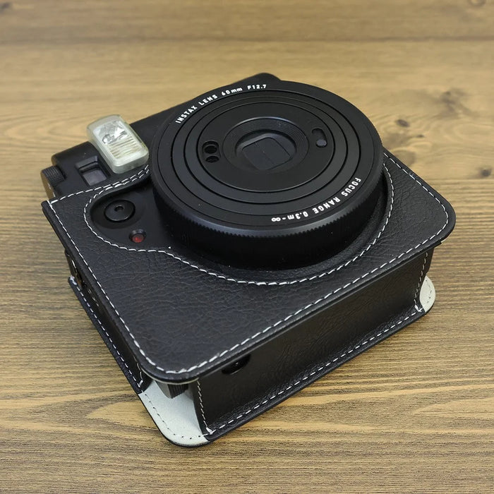 Carry Case for Fujifilm Instax Mini 99 Camera, Leather Protective Bag with Adjustable Strap - Black - 6