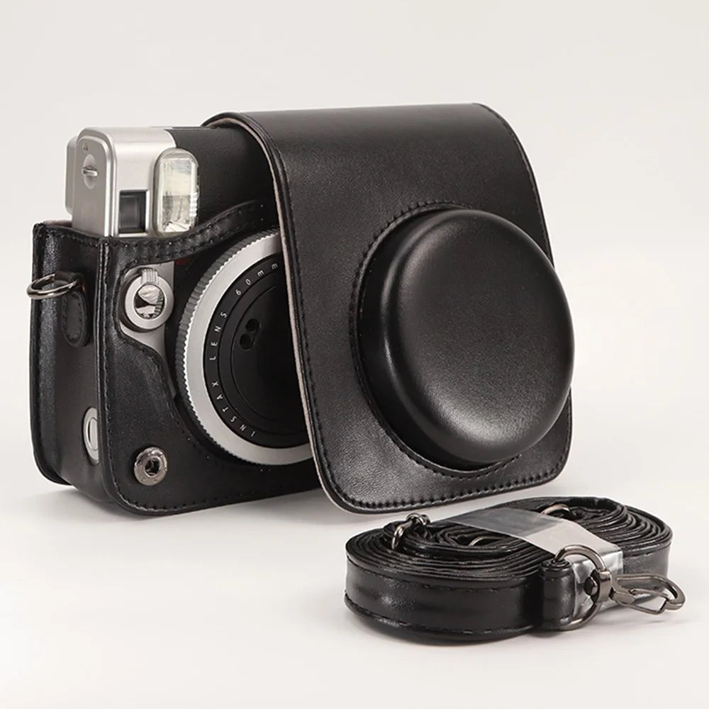 Camera Case for Fujifilm Instax Mini 90 Film Camera Protective Vintage Bag with Adjustable Strap - Black - 4