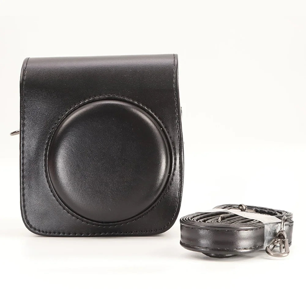 Camera Case for Fujifilm Instax Mini 90 Film Camera Protective Vintage Bag with Adjustable Strap - Black - 5