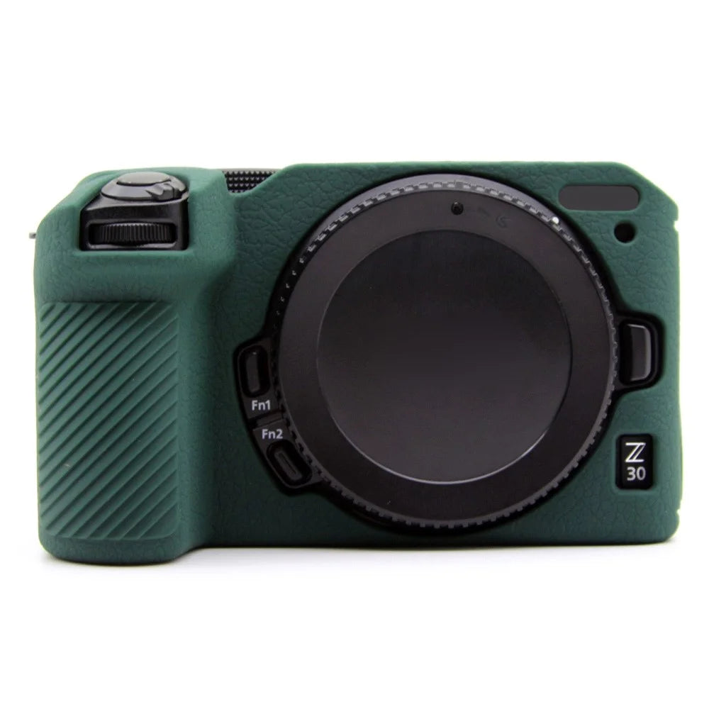 For Nikon Z 30 Litchi Texture Silicone Protective Case Anti-Collision Camera Cover - Blackish Green - 1