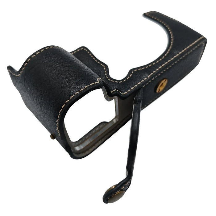 For Fujifilm X-S20 Camera Bottom Case Half Body Leather Cover with Battery Opening - Black - 4