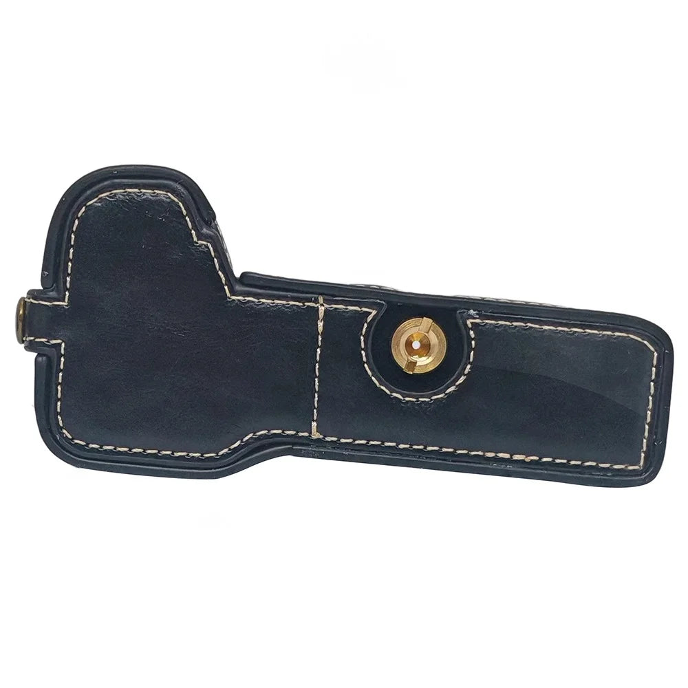 For Sony A7C II PU Leather Camera Bottom Cover Half Body Case with Screw - Black - 5