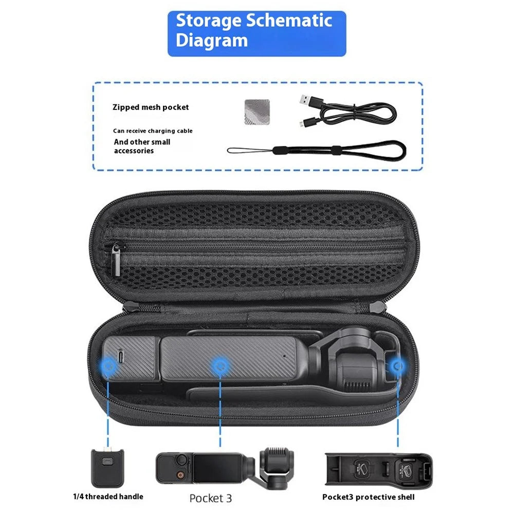 For DJI Osmo Pocket 3 Gimbal Camera Protection Case Nylon Shockproof Storage Bag - 4