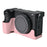 For Sony A6700 Camera Case Large Cutout PU Leather Protector with Shoulder Strap - Pink - 3