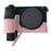 For Sony A6700 Camera Case Large Cutout PU Leather Protector with Shoulder Strap - Pink - 7
