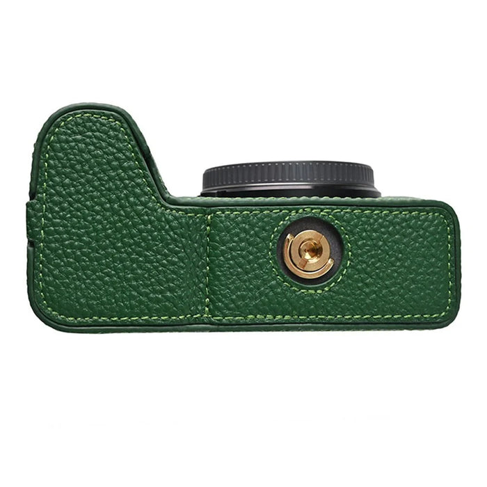 For Sony A6700 Camera Bottom Cover Case Large Opening Design Genuine Cow Leather Protector - Green - 5