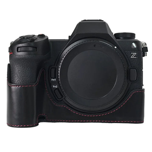 For Nikon Z6 III Camera Case Large Cutout PU Leather Protective Cover - Black - 1