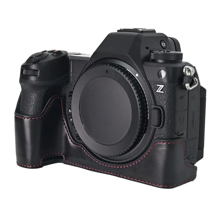 For Nikon Z6 III Camera Case Large Cutout PU Leather Protective Cover - Black - 2