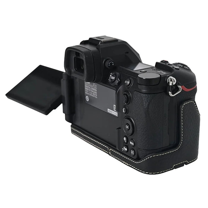 For Nikon Z6 III Camera Case Large Cutout Litchi Texture PU Leather Protective Cover - Black - 4
