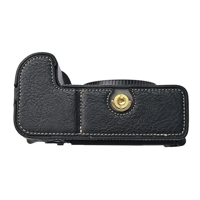 For Nikon Z6 III Camera Case Large Cutout Litchi Texture PU Leather Protective Cover - Black - 5