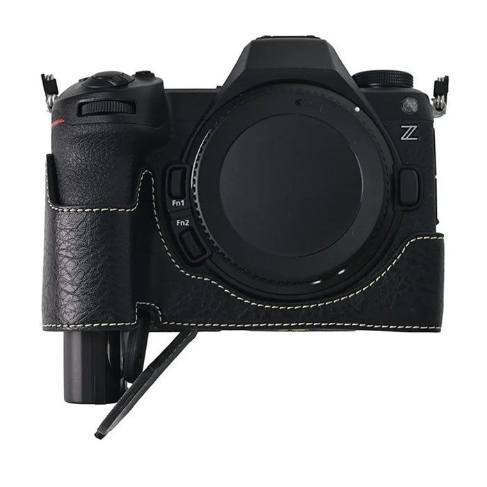 For Nikon Z6 III Camera Case Large Cutout Litchi Texture PU Leather Protective Cover - Black - 6