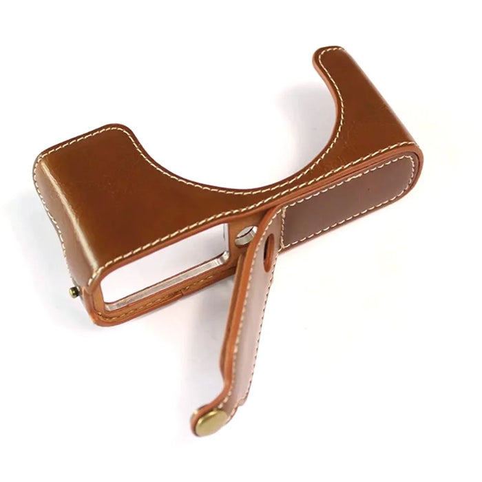 For Leica D-lux7 Replacement Half Camera Case Bottom Opening PU Leather Bag Cover - Brown - 2