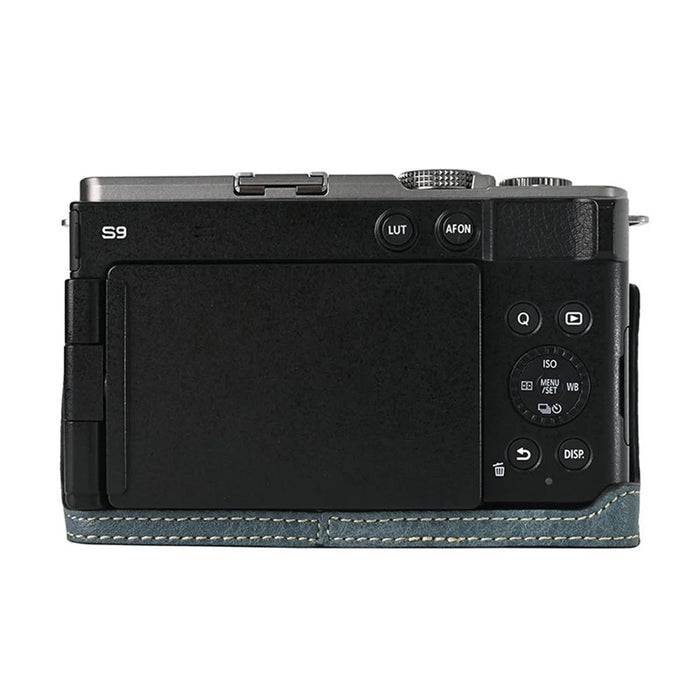 For Panasonic Lumix S9 Camera Case Large Cutout Litchi Texture PU Leather Protective Cover - Blue - 2