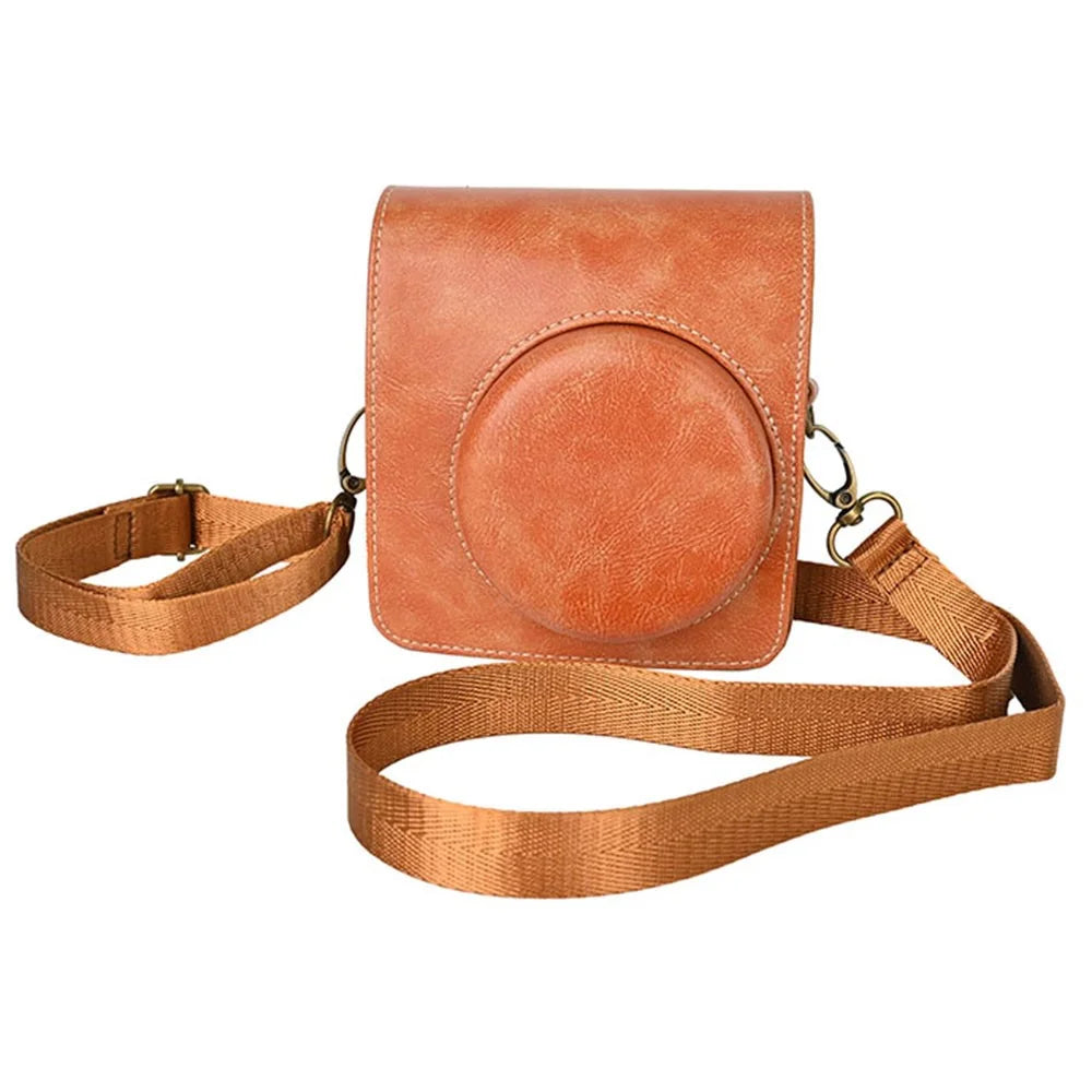 Camera Bag for Fujifilm Instax Mini 99 Camera PU Leather Crossbody Bag with Shoulder Strap - Brown - 2