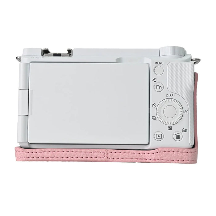 For Sony Alpha ZV-E10 II Camera Case Large Cutout Litchi Texture PU Leather Protective Cover - Pink - 3
