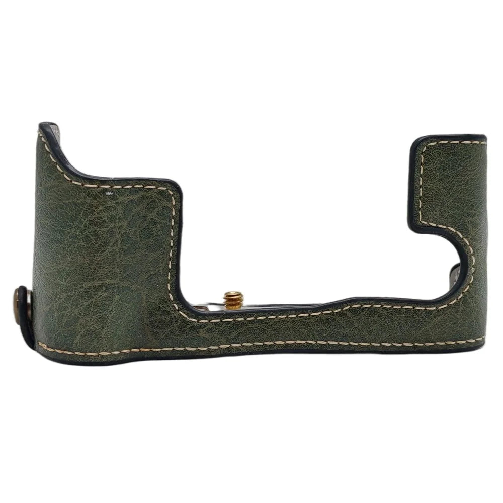 For Fujifilm XT30 III / X-T30 III / X-T30 II / X-T30 / X-T20 / X-T10 Camera Bottom Case Half Body Leather Cover with Battery Opening - Green - 3