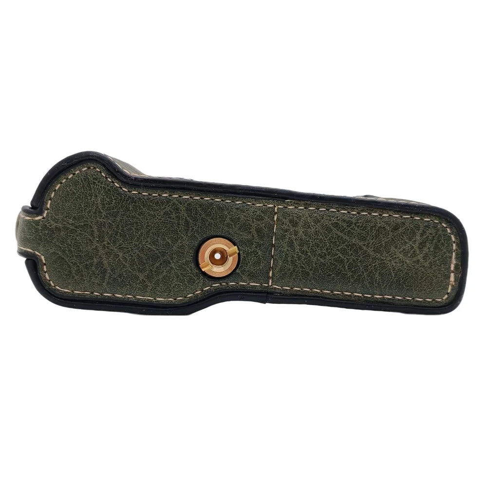 For Fujifilm XT30 III / X-T30 III / X-T30 II / X-T30 / X-T20 / X-T10 Camera Bottom Case Half Body Leather Cover with Battery Opening - Green - 4