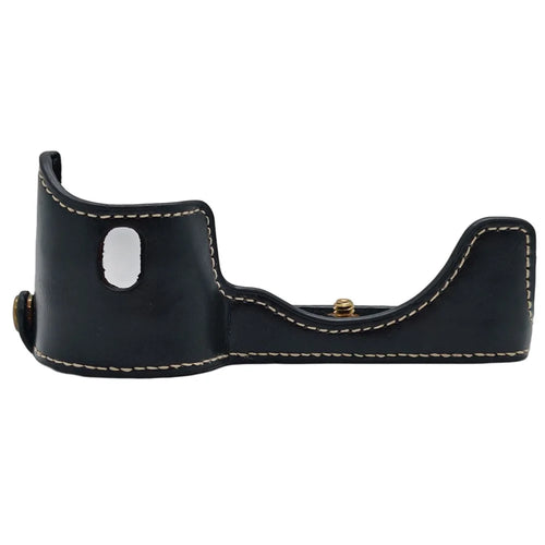 For Sony A7 / A7R PU Leather Camera Bottom Cover Half Body Case with Screw - Black - 1