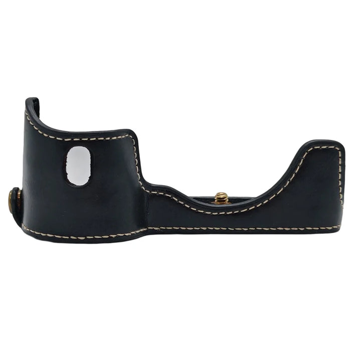 For Sony A7 / A7R PU Leather Camera Bottom Cover Half Body Case with Screw - Black - 1