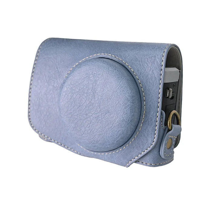 For Canon G7 X Mark II / G7 X Mark III Litchi Textured PU Leather Camera Case with Shoulder Strap - Blue - 2