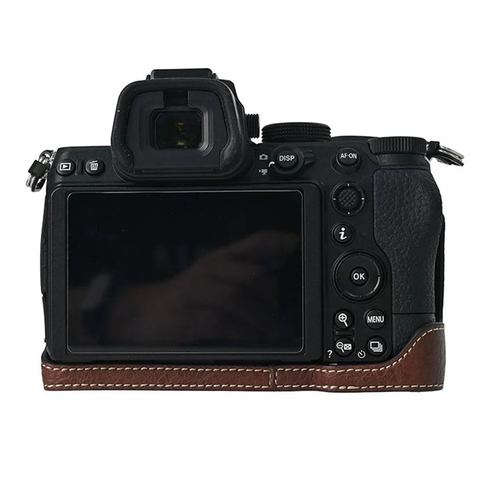 For Nikon Z 5 / Z 6 II / Z 7 II Camera Case Large Cutout Litchi Texture PU Leather Protective Cover - Coffee - 7