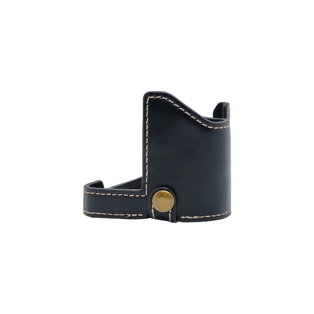 For Fujifilm X-H2 / X-H2s Camera Bottom Case Half Body Leather Cover with Battery Opening - Black - 5