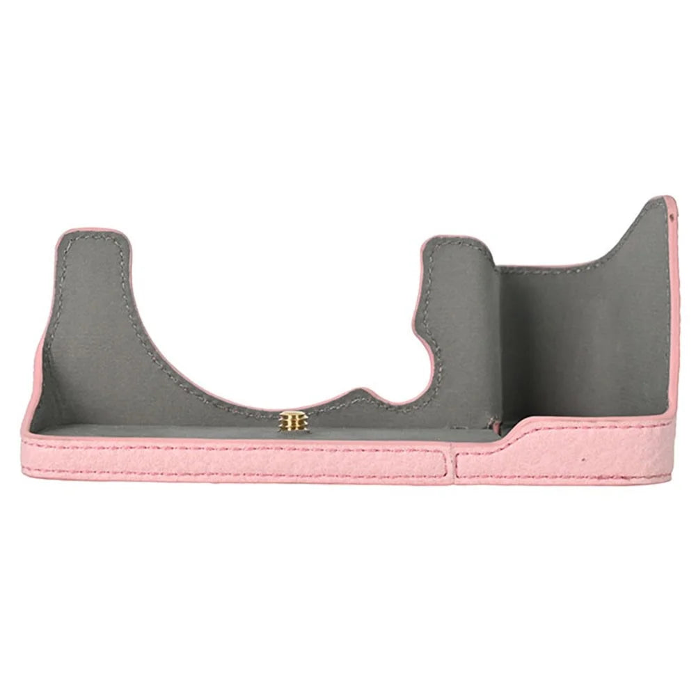 For Fujifilm X-S10 Camera Case Large Cutout Litchi Texture PU Leather Protective Cover - Pink - 3