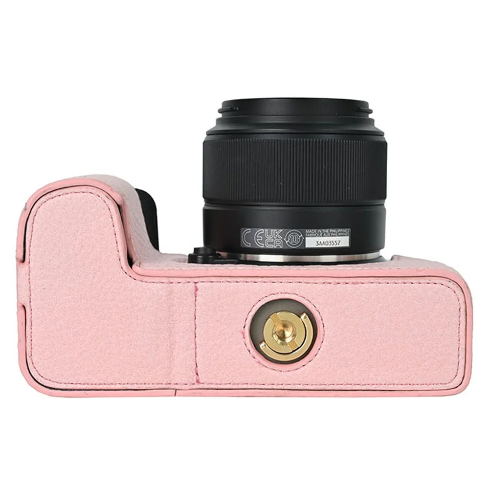 For Fujifilm X-S10 Camera Case Large Cutout Litchi Texture PU Leather Protective Cover - Pink - 5