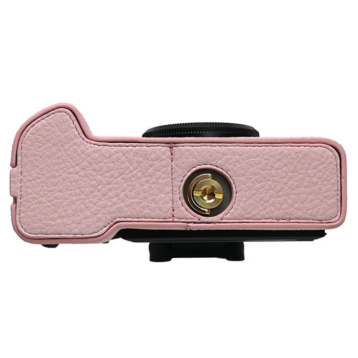 For Fujifilm X-T5 Camera Case Large Cutout Litchi Texture PU Leather Protective Cover - Pink - 5