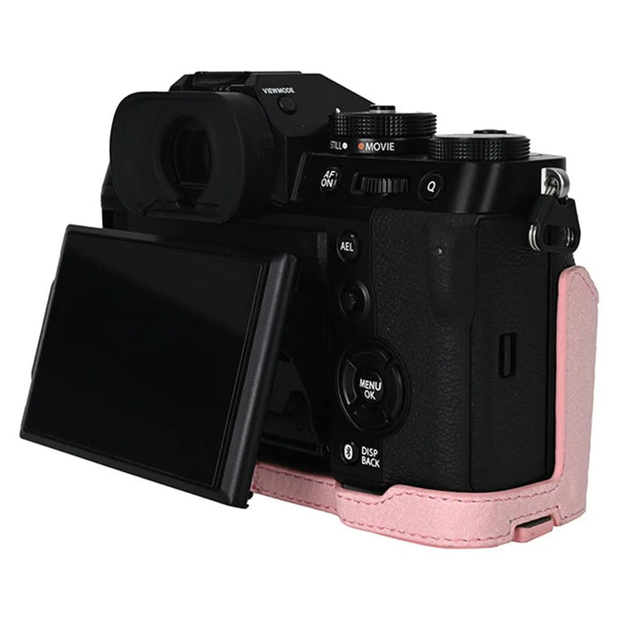 For Fujifilm X-T5 Camera Case Large Cutout Litchi Texture PU Leather Protective Cover - Pink - 7