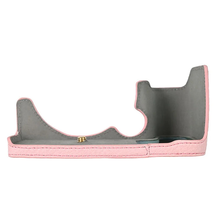 For Canon EOS R10 Camera Case Large Cutout Litchi Texture PU Leather Protective Cover - Pink - 3