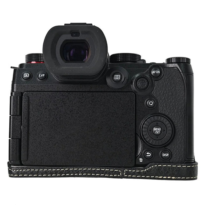 For Panasonic Lumix S5 / S5 II Camera Case Large Cutout Litchi Texture PU Leather Protective Cover - Black - 6