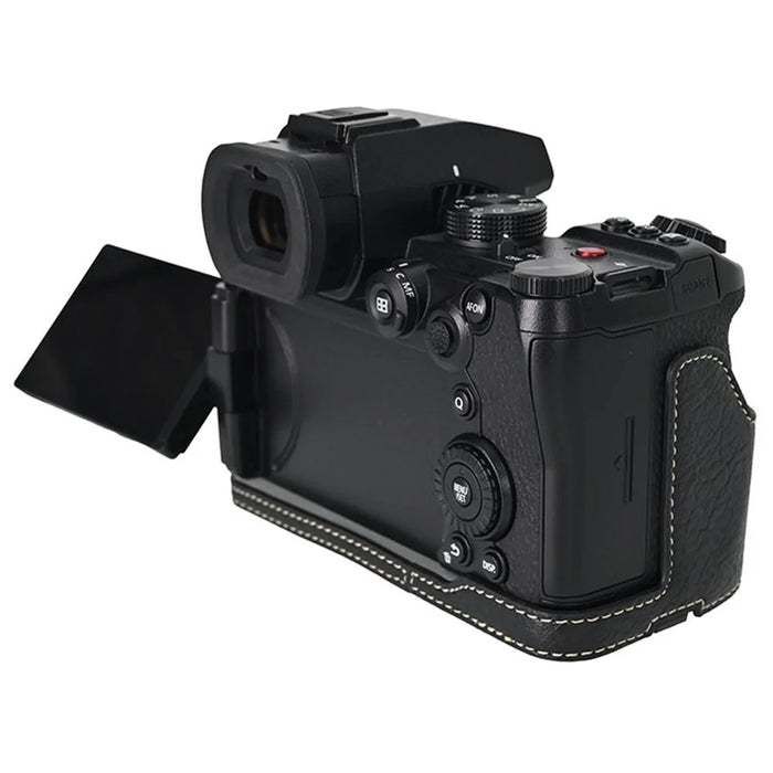 For Panasonic Lumix S5 / S5 II Camera Case Large Cutout Litchi Texture PU Leather Protective Cover - Black - 7